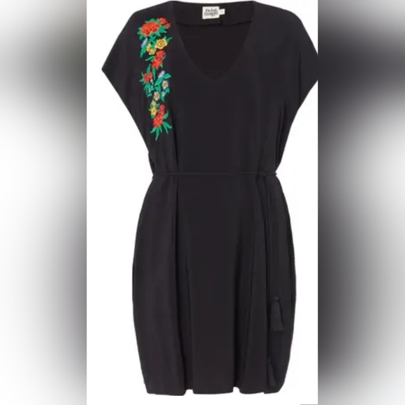 Twist & Tango black loose fit dress with colorful embroidery size small - Picture 5 of 11